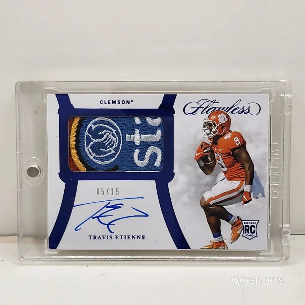 2021 Flawless Collegiate Rookie Auto Patch 05/15 Travis Etienne #7 Clemson Tige